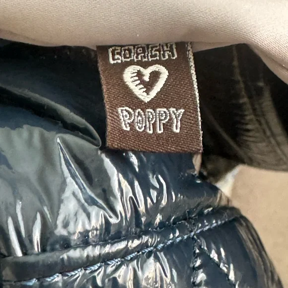 Coach Poppy Quilted Blue Patent Leather Tote Bag - Picture 3 of 14